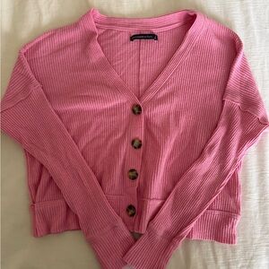 Abercrombie & Fitch Pink Ribbed Cardigan